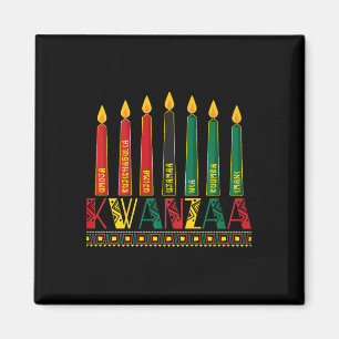 Funny Happy Kwanzaa Kinara Principles Candles Pan Magnet