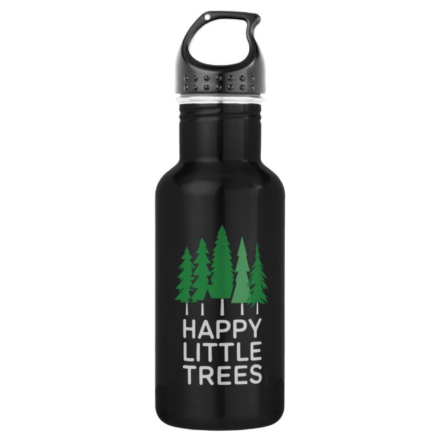 Funny Happy Little Trees Gifts Camping  532 Ml Water Bottle (Front)