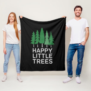Funny Happy Little Trees Gifts Camping Fleece Blanket