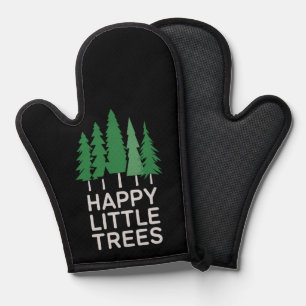 Funny Happy Little Trees Gifts Camping  Oven Mitt