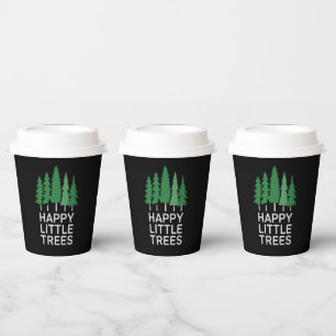 Funny Happy Little Trees Gifts Camping Paper Cups
