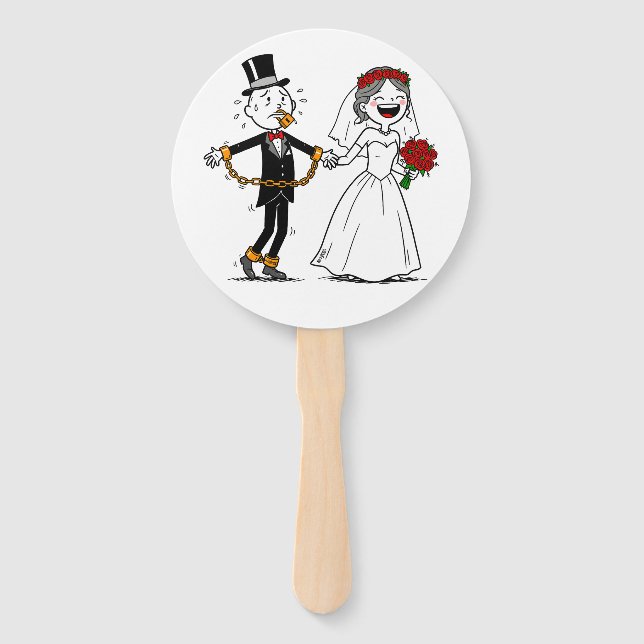 Funny happy marriage hand fan (Front)