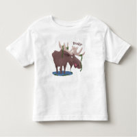 Funny happy moose cartoon illustration