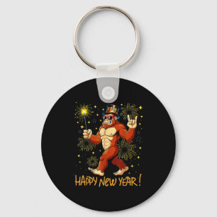 Funny Happy New Year 2026 Bigfoot Lovers New Years Key Ring