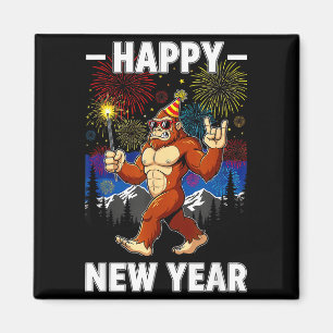 Funny Happy New Year 2026 Bigfoot Lovers New Years Magnet