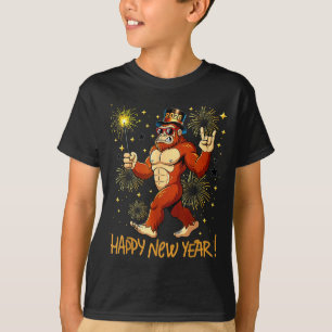 Funny Happy New Year 2026 Bigfoot Lovers New Years T-Shirt