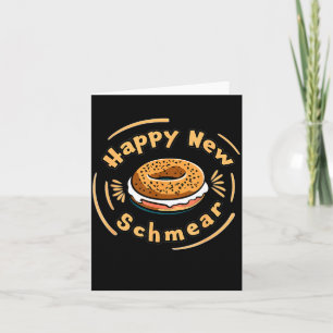 Funny Happy New Year Bagel &amp; Schmear Jewish Br Card
