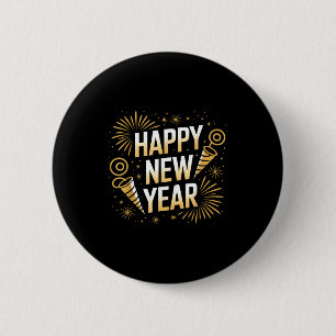Funny Happy New Year Couple Matching  6 Cm Round Badge