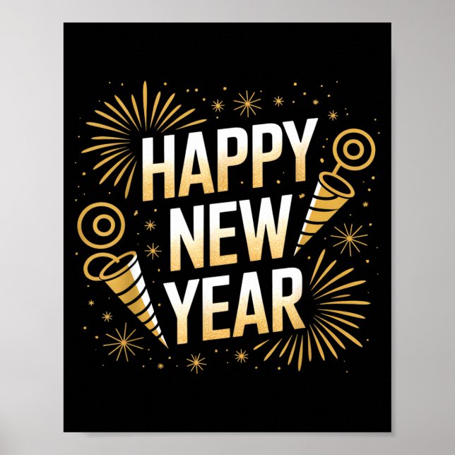 Funny Happy New Year Couple Matching  Poster (Front)