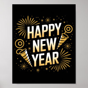 Funny Happy New Year Couple Matching  Poster