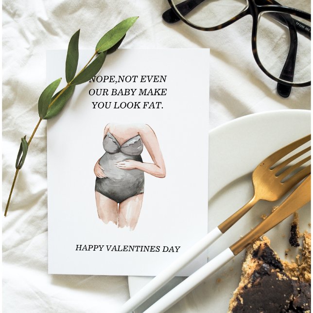Funny Happy Pregnant Valentines Day Gift Holiday Card (Creator Uploaded)