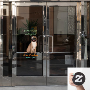 Funny happy pug dog cartoon illustration 