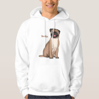 Funny happy pug dog cartoon illustration