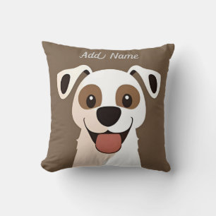 Funny Happy Puppy Face for Kids Room Cushion