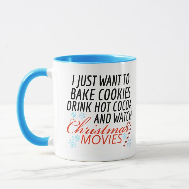 Funny happy quotes sayings Christmas tree gift  Mug (Left)