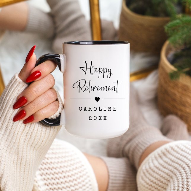 Funny Happy Retirement & Heart Mug (Creator Uploaded)
