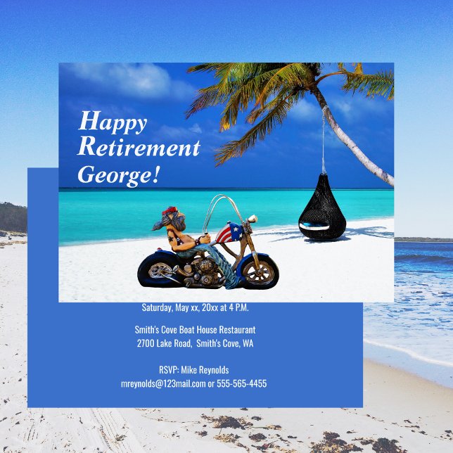 Funny Happy Retirement Party - Biker Motorcyclist Invitation (Creator Uploaded)