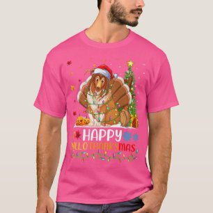 Funny Happy Shetland Sheepdog HelloThanksMas T-Shirt