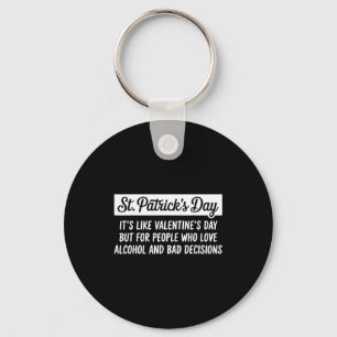 Funny Happy St Patricks Day Irish Shamrock Lucky M Key Ring