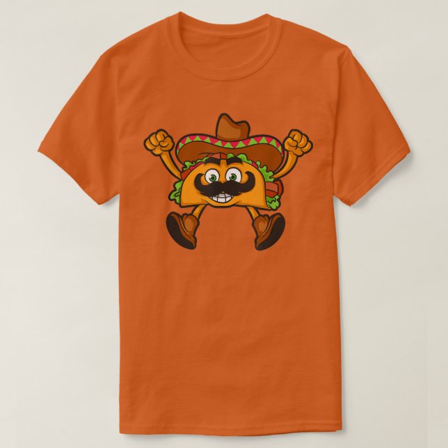 Funny Happy Taco Meican Sombrero  T-Shirt (Design Front)