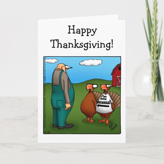 Funny Happy Thanksgiving Greeting Card (Front)