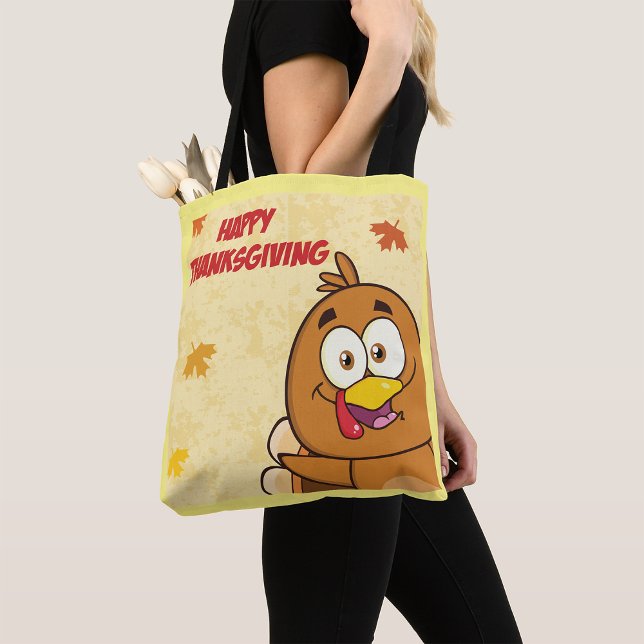 Funny Happy Thanksgiving Tote Bag (Creator Uploaded)