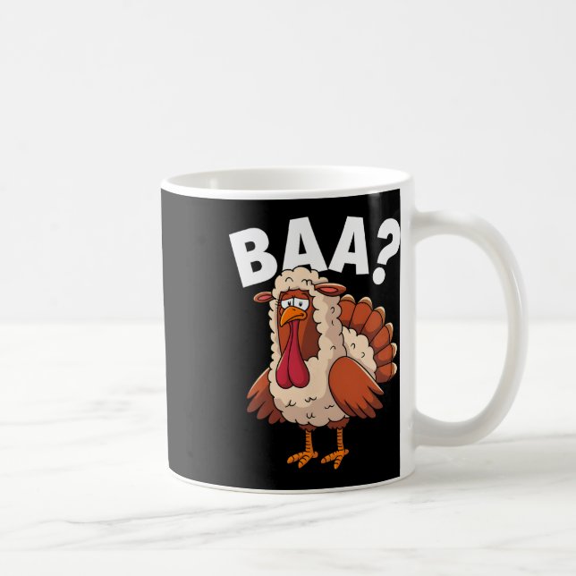 Funny Happy Thanksgiving Turkey A Lamb Costume  Coffee Mug (Right)