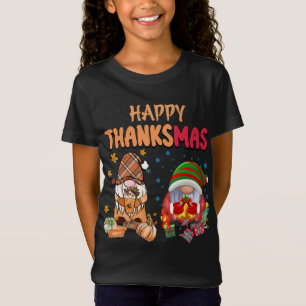 Funny Happy Thanksmas Thanksgiving and Christmas C T-Shirt