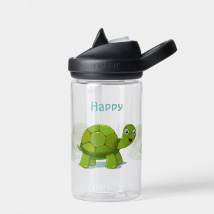Funny Happy Tortoise Cartoon Water Bottle