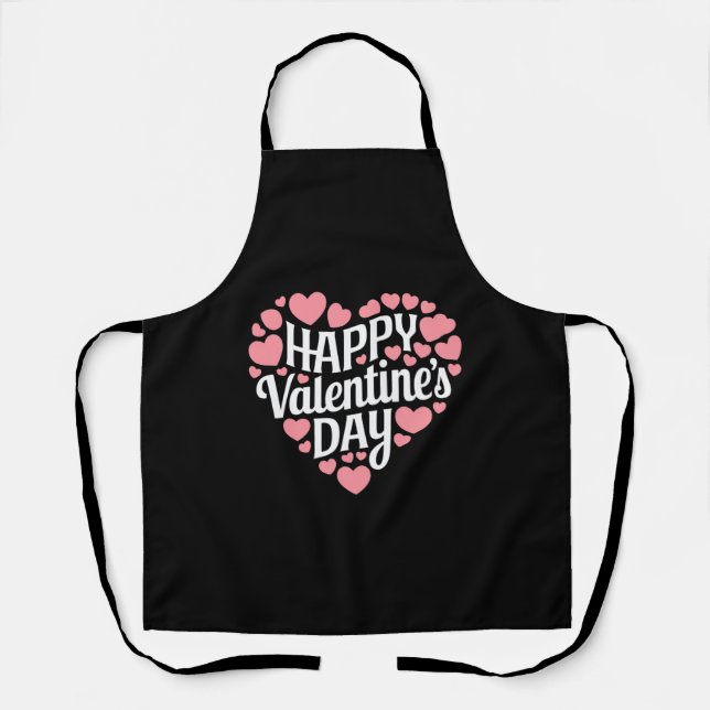 Funny Happy Valentines Day Heart Love Valentine  Apron (Front)