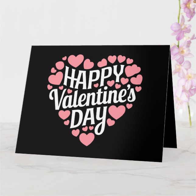 Funny Happy Valentines Day Heart Love Valentine  Card (Orchid)