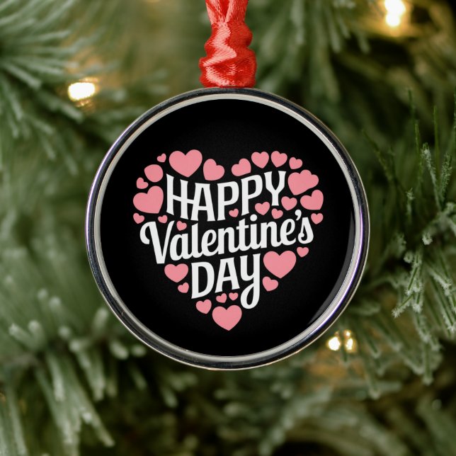 Funny Happy Valentines Day Heart Love Valentine  Metal Tree Decoration (Tree)