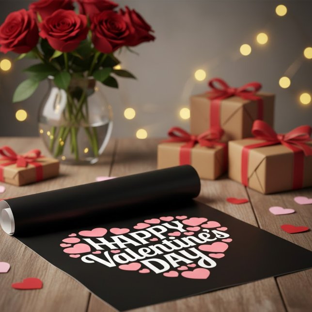 Funny Happy Valentines Day Heart Love Valentine  Wrapping Paper Sheet (Creator Uploaded)