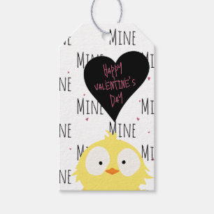 Funny Happy Valentine's Day “Mine Pattern” Chick Gift Tags