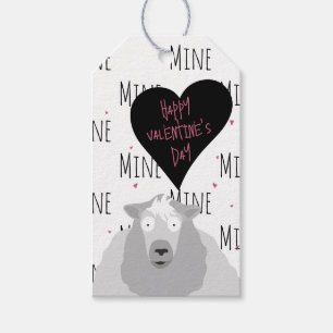 Funny Happy Valentine's Day “Mine Pattern” Sheep Gift Tags