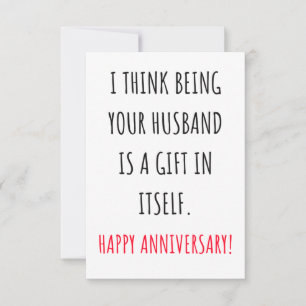 Funny happy wedding anniversary card for her