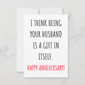 Funny happy wedding anniversary card for her