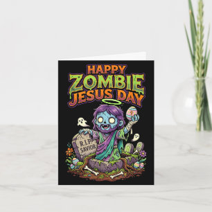 Funny happy zombie jesus day easter men card