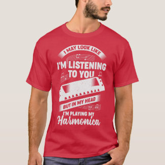 Funny Harmonica Player Musician Gift T-Shirt