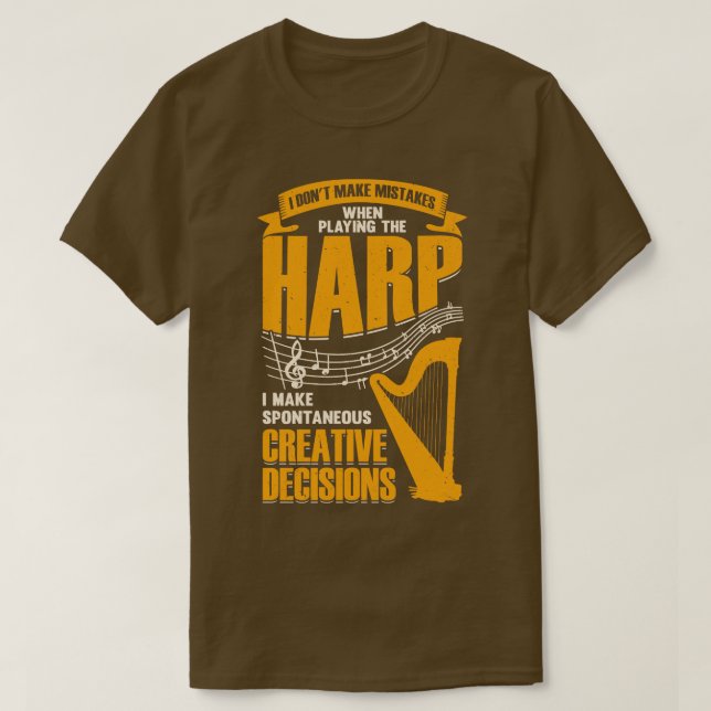 Funny Harp Player Music Musician Harpist Gift T-Shirt (Design Front)
