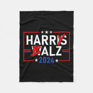 Funny Harris W 24 Harry B 2024 Meme Democratics Vo Fleece Blanket
