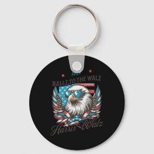 Funny Harris Walz 2024 Ballz To The Walz Election  Key Ring