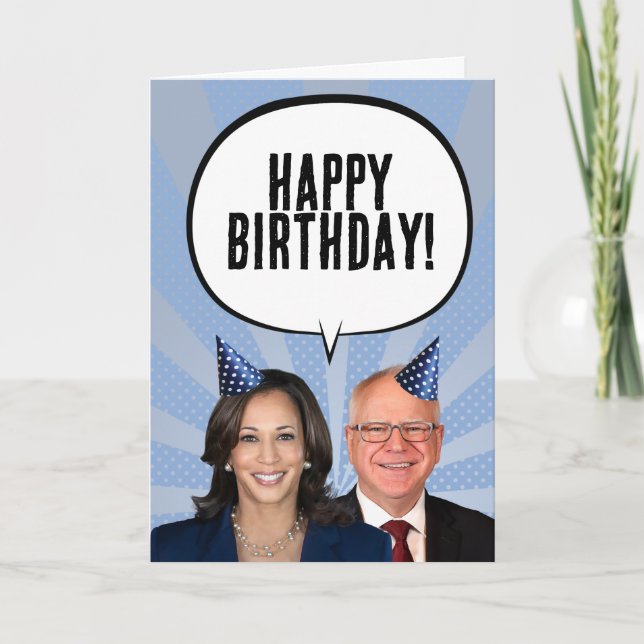 Funny Harris Walz Birthday Card (Front)
