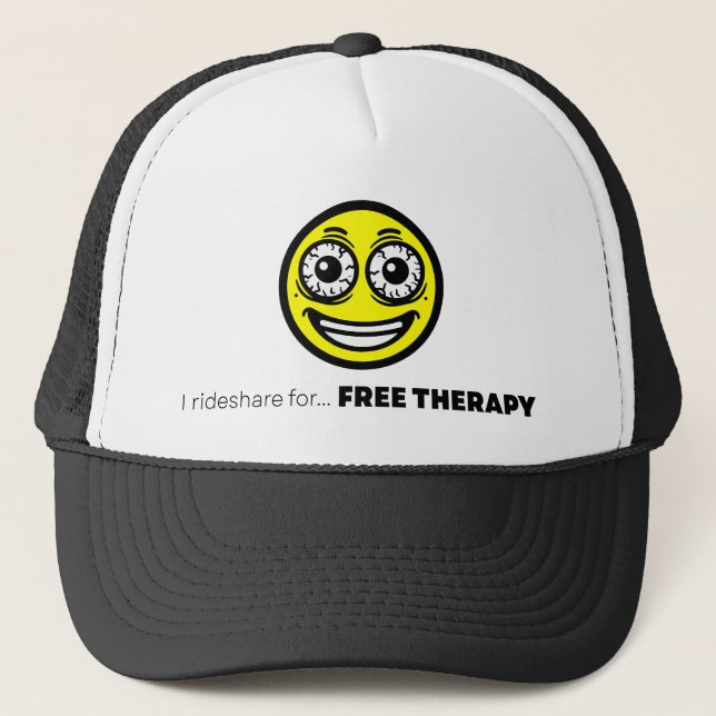 Funny Hat | Crazy Yellow Emoji | Rideshare Humour (Front)