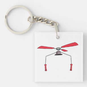 Funny Hat Gadget Helicopter. Key Ring