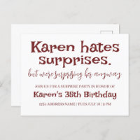 Funny Hates Surprises Party Modern Add Details