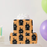 Funny Haunted House Black & Orange Kids Halloween Wrapping Paper<br><div class="desc">This funny kids wrapping paper is perfect for Halloween. This fun design features a pattern with an orange background and a black haunted house.</div>