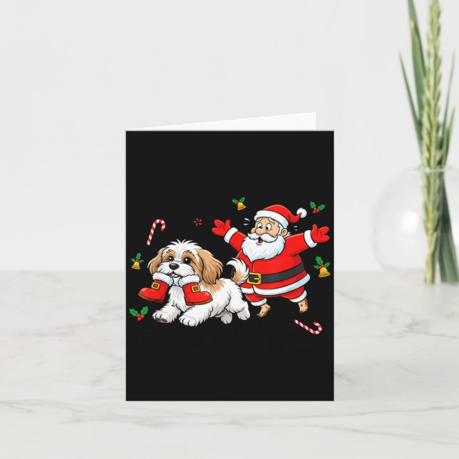 Funny Havanese Santa Claus Boots Christmas Womens  Card (Front)