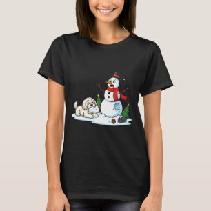 Funny Havanese Snowman Christmas Tree Xmas Womens  T-Shirt