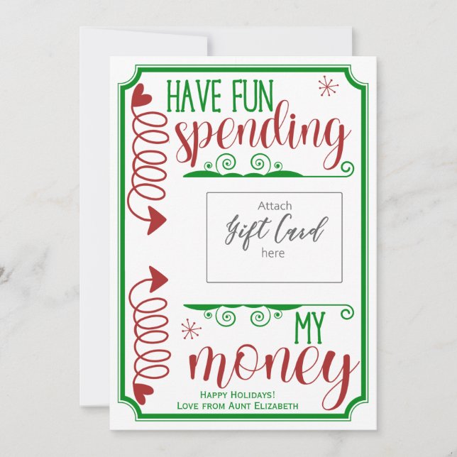 Funny Have Fun Spending Christmas Gift Card Holder (Front)